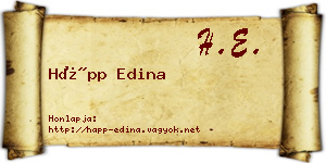 Hápp Edina névjegykártya